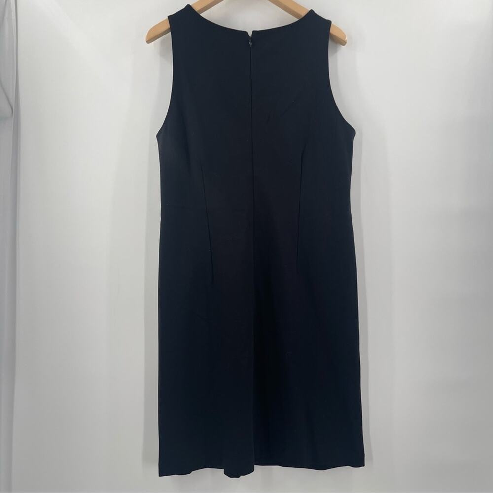 TALBOTS Dress Size 10 Bow Embroidered Cut Out Velvet Ponte Knit A-Line NWT Black - Picture 3 of 12